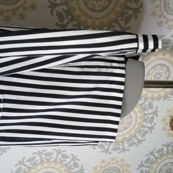 Vintage Russ Petites blue white stripes long sleeve light weight blouse small - Picture 5 of 7